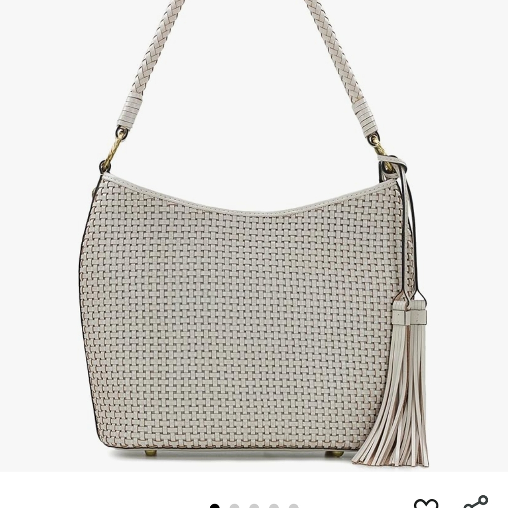 Patricia Nash Elegant Woven Cream Handbag - Picture 2 of 3